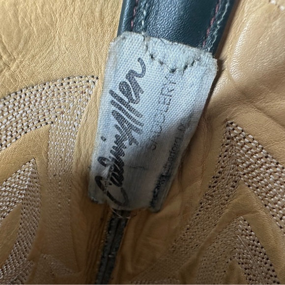 Calvin Allen Saddlery Two-Tone Leather Western Cowboy Boots Made in USA Women 7 - Picture 7 of 8